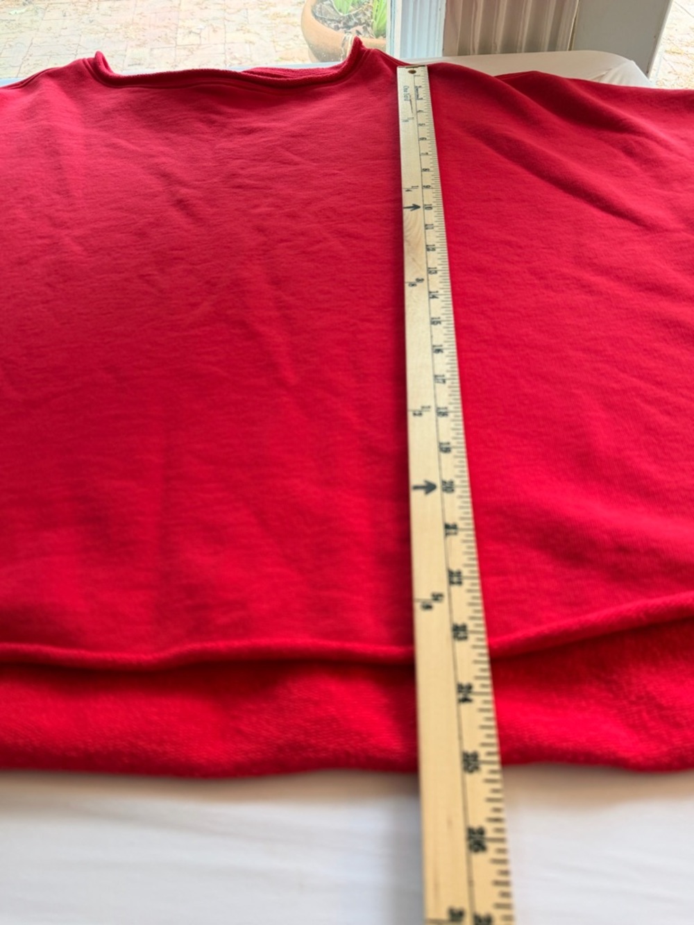 FRANK & EILEEN Red Triple Fleece Olive Capelet.Sweatshirt O/S Rare Color $238 - Picture 5 of 8